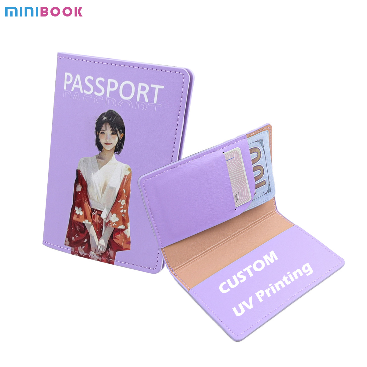 Passport Book Holders with Custom UV Printing and Vaccine Card Holder Combo Fashion Style
