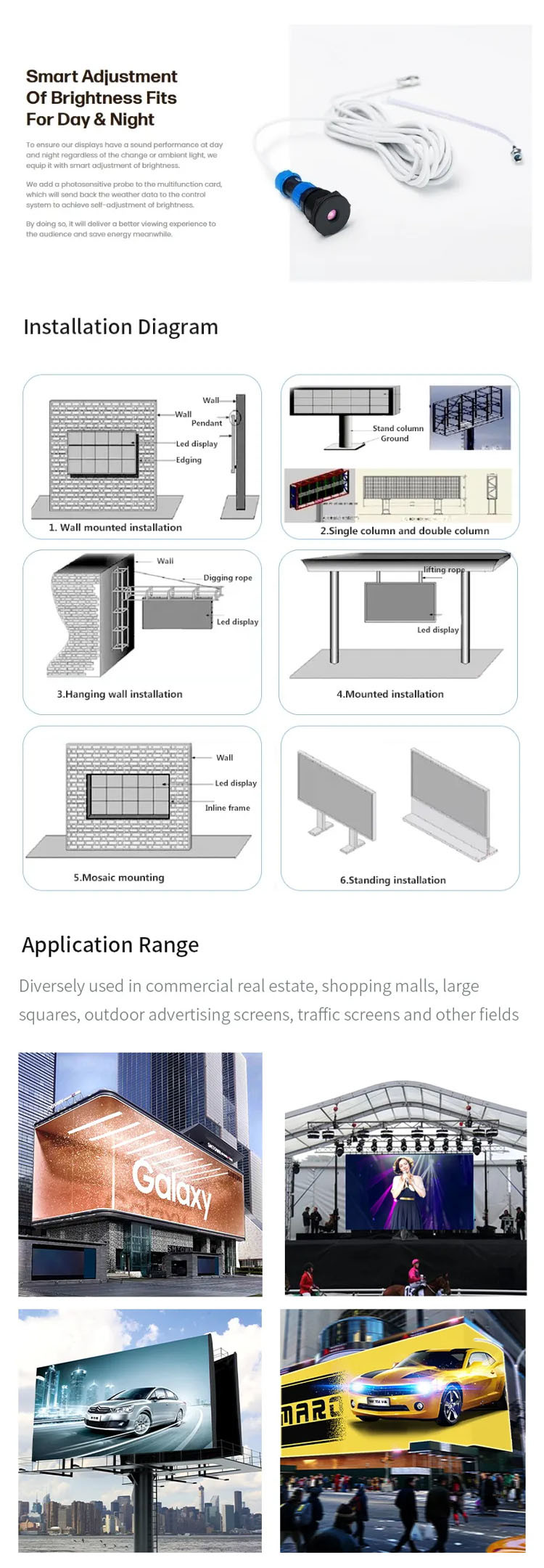 SMD3535 Waterproof Led Screen Commercial Advertising Billboard Wall