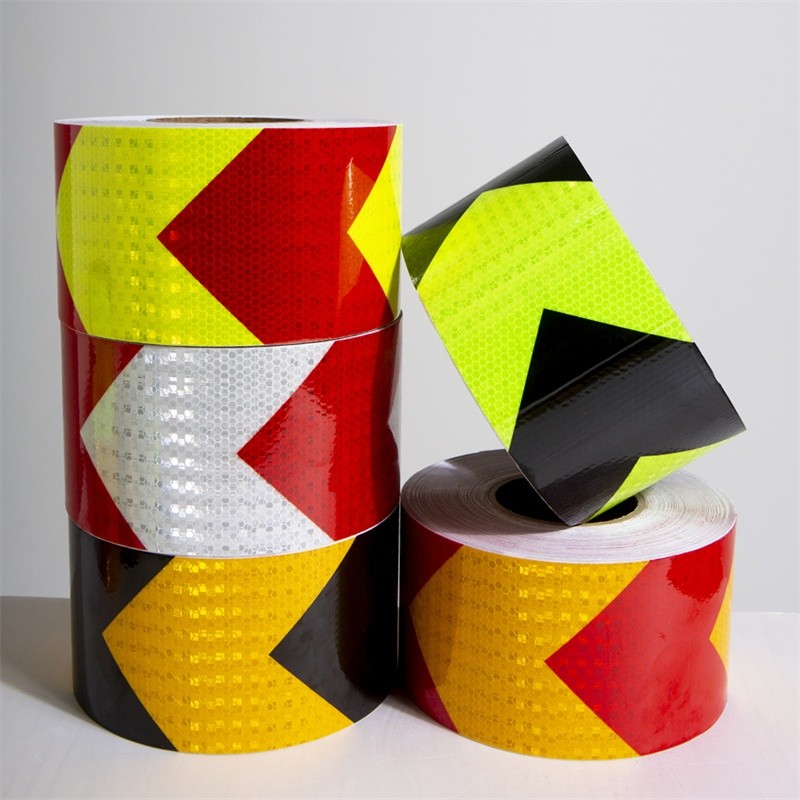 Self Adhesive Crystal Lattice Reflective Film Road Safety Stripes Reflective Caution Tape