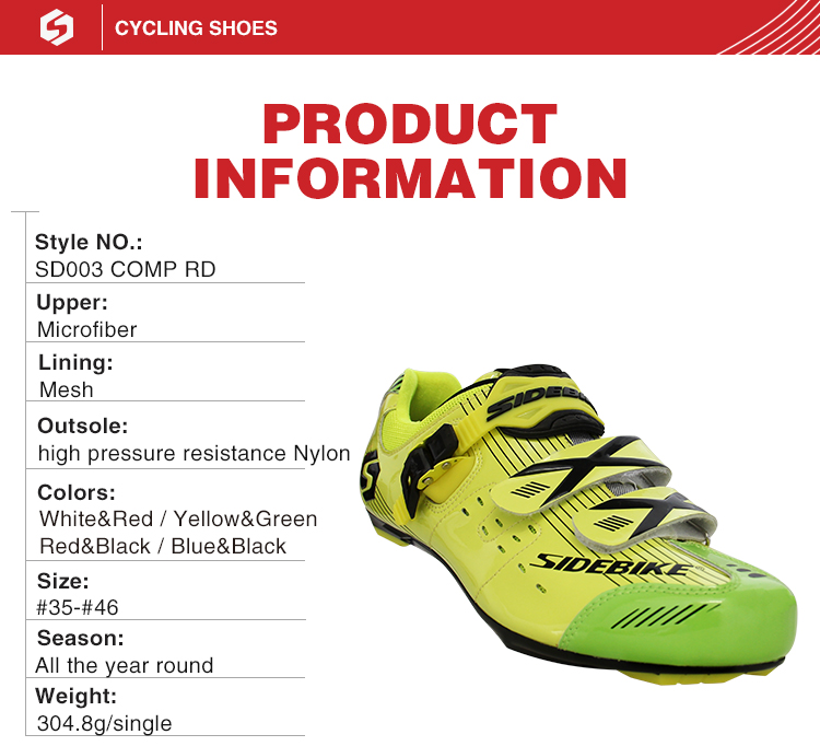 Fluorescent Green Mens Road Cycling Shoes Microfiber Customized Shockproof