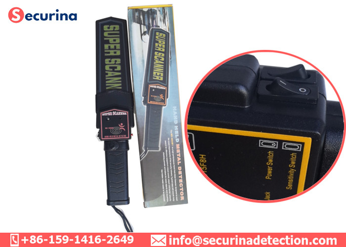 Hand Held Security Metal Detector Wand Audio Alert / LED Indicator With Three Buttons