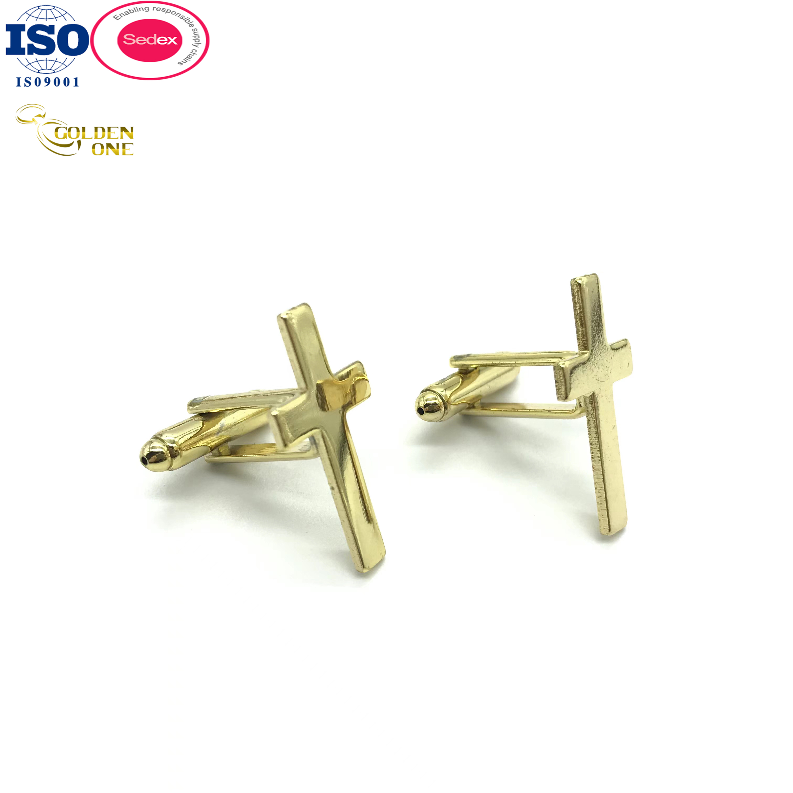 Clothing Metal Cufflinks Custom Shiny Nickel Jewelry Tie Clip Shirt Coat Gold Cufflinks