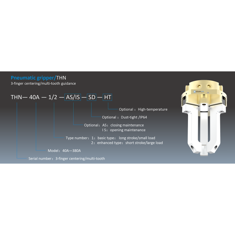 3 Jaw Parallel Gripper, Multi-tooth Guidance THN