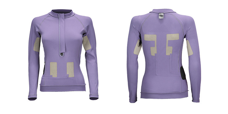 Casual Long Sleeve Ems Training Underwear Nylon Womans Purple Yoga Training Clothes