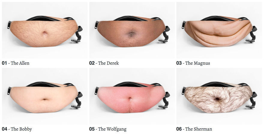 Customized Pattern Novelty Fun Men Women PU Dad Bag Dad Bod Waist Bags Beer Fat Hairy Belly Fanny Pack