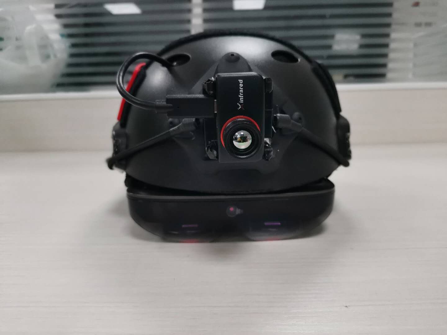Temperature Scanner Fever Detection AR Police Smart AI Helmet
