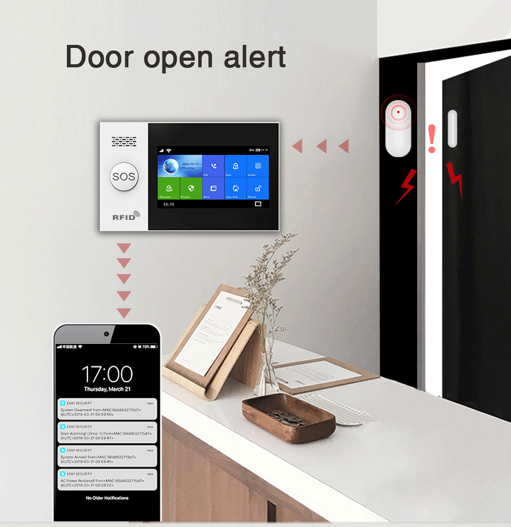 Full Touch Screen Wi-Fi+GSM/4G Home Burglar Alarm System Kit With A Variety Of Smart Accessories