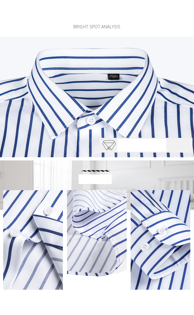 Men's Casual Dress Shirt Malaysia Cotton Button Up Office Wear Long Sleeve Silk Blend