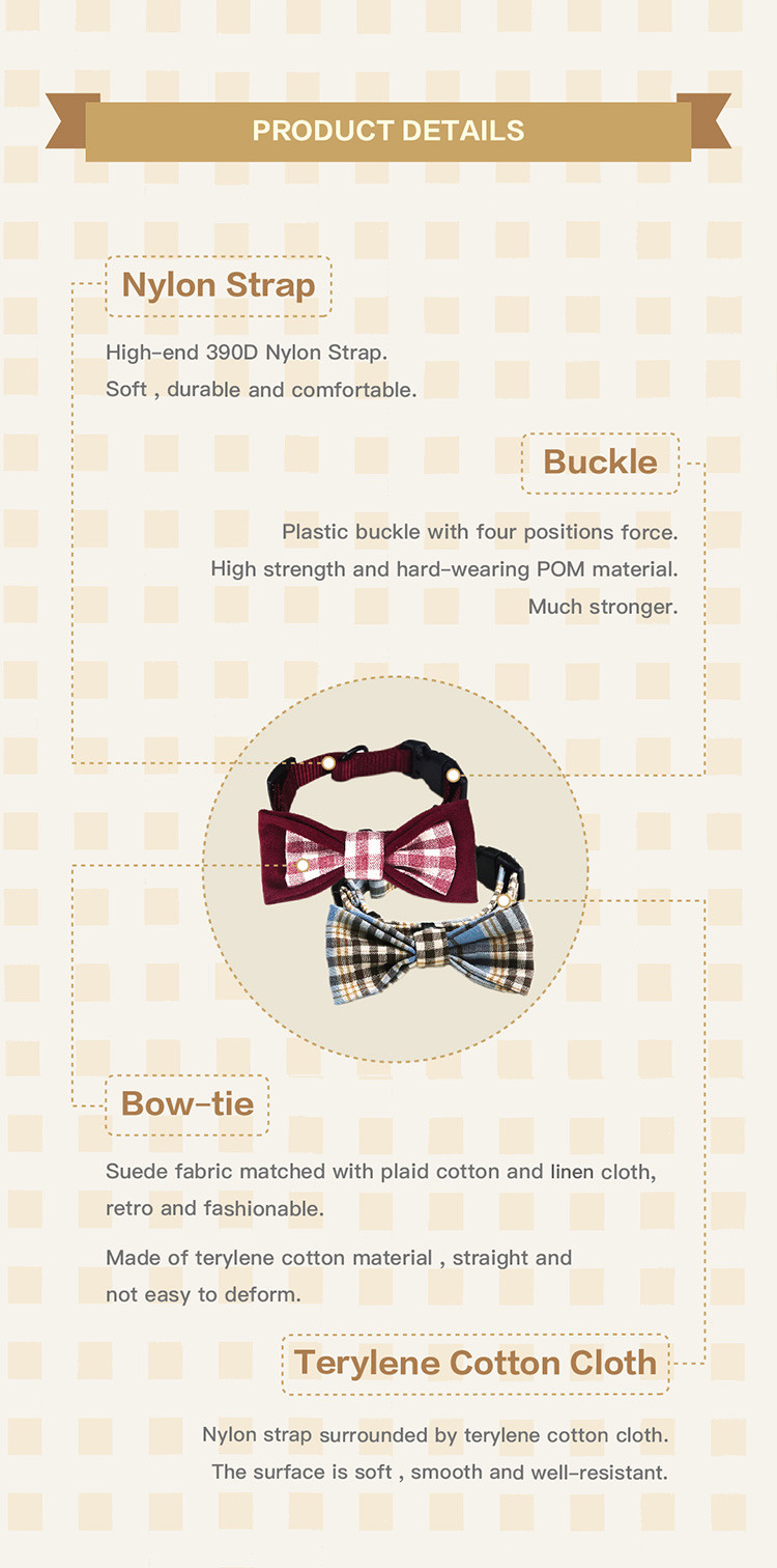 0.6 Inch Black And White Nylon Dog Collars And Bow Tie Dog Boy Girl
