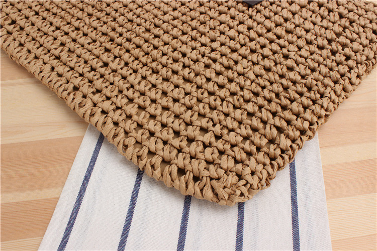 CROSS-BORDER NEW LARGE CAPACITY CASUAL STRAW BAG JAPAN AND SOUTH KOREA SHOULDER BAG SOLID COLOR HAND-WOVEN BAG SEN