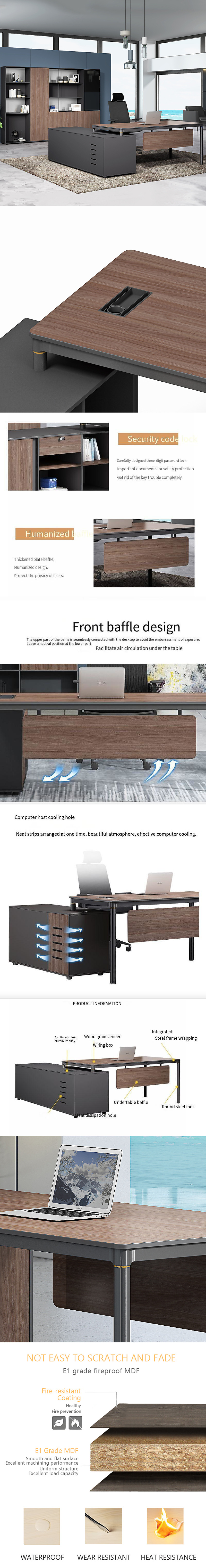 Modern Design Style Large Class Table and Chairs Combination Modular Office Boss Desk