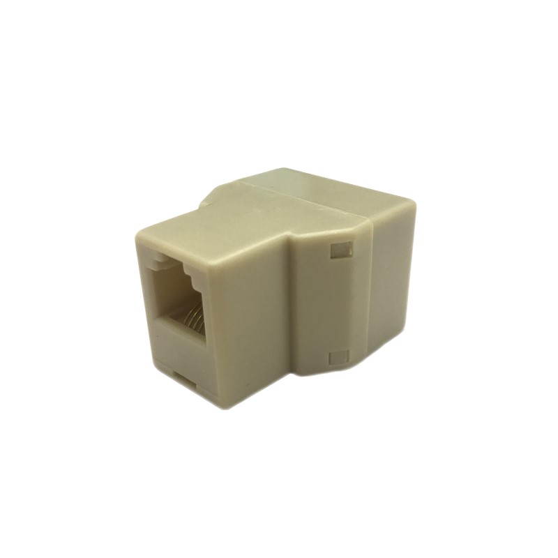 Kico Beige ABS RJ11 1 to 2 female telephone line splitter adapter connectors best goods