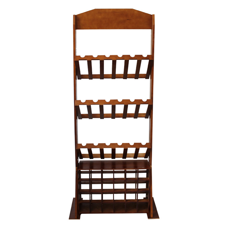 Pine Wood Wine Storage Display Stand Display Shelf Wine Display Rack Natural Wood 24 Bottle Capacity