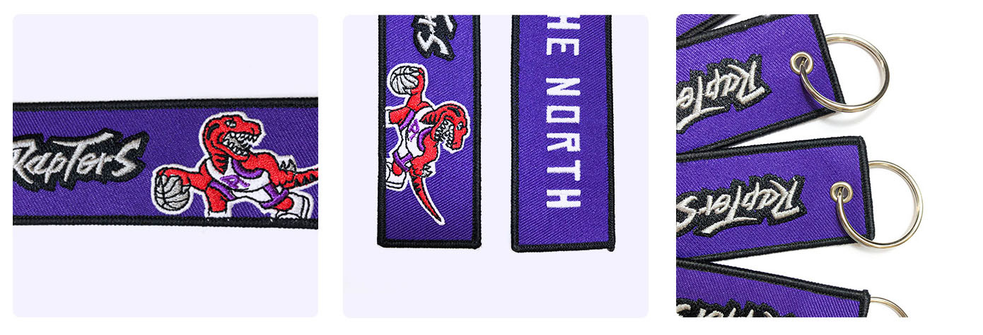 Bag Racing Match Embroidered Key Chain Cotton Polyester Material