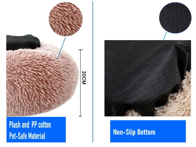 Round Puppy Anti Anxiety Bed Ventilated Polyester Pet Bed ODM