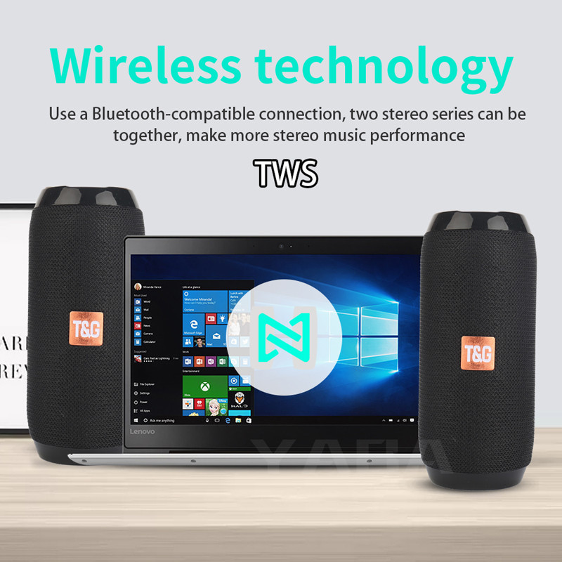 TF Stereo Surround Waterproof Bluetooth Speaker FM Outdoor Powered Subwoofer