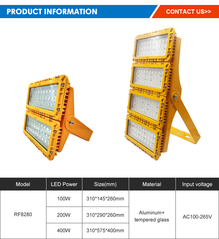 Modular LED Explosion Proof Lighting 100w 200w For Hazardous Area