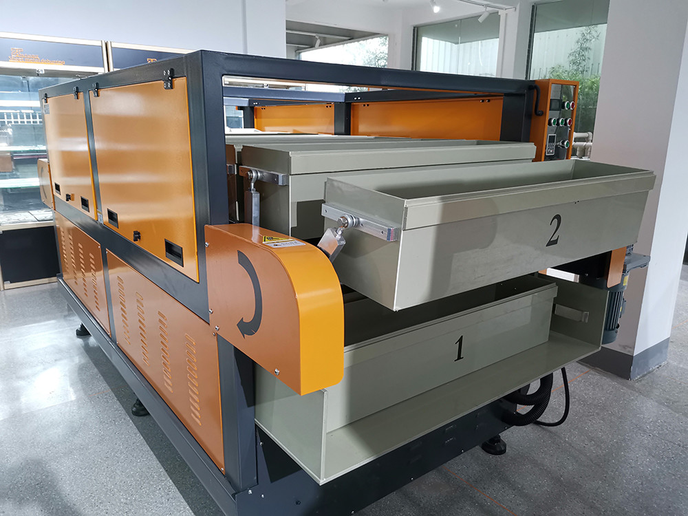 stainless steel metal cookware surface grinding buffing magnetic polishing machine