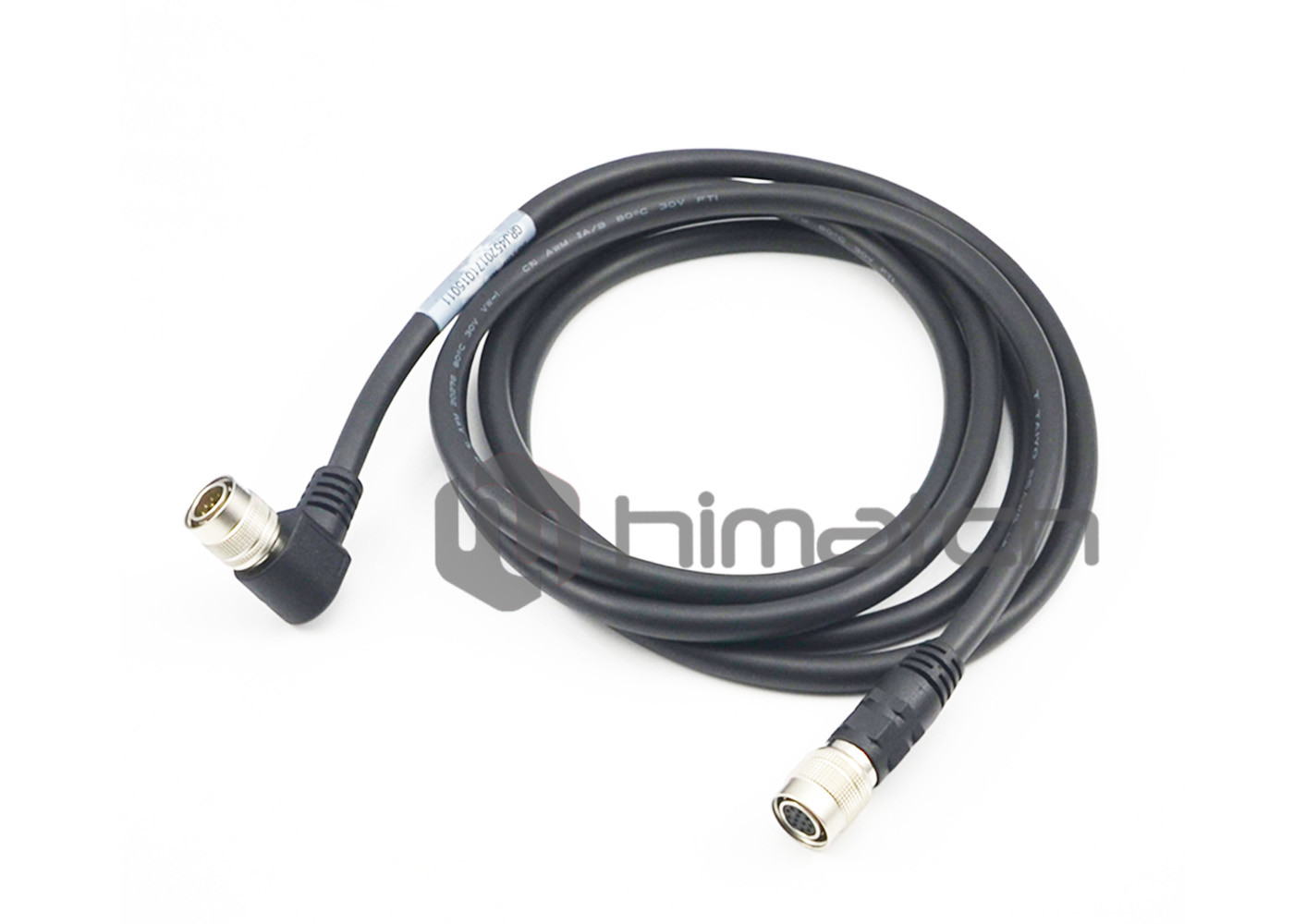 Right Angle Hirose 12 Pin Male Female Connector Cable 5 Meters For Analog Camera