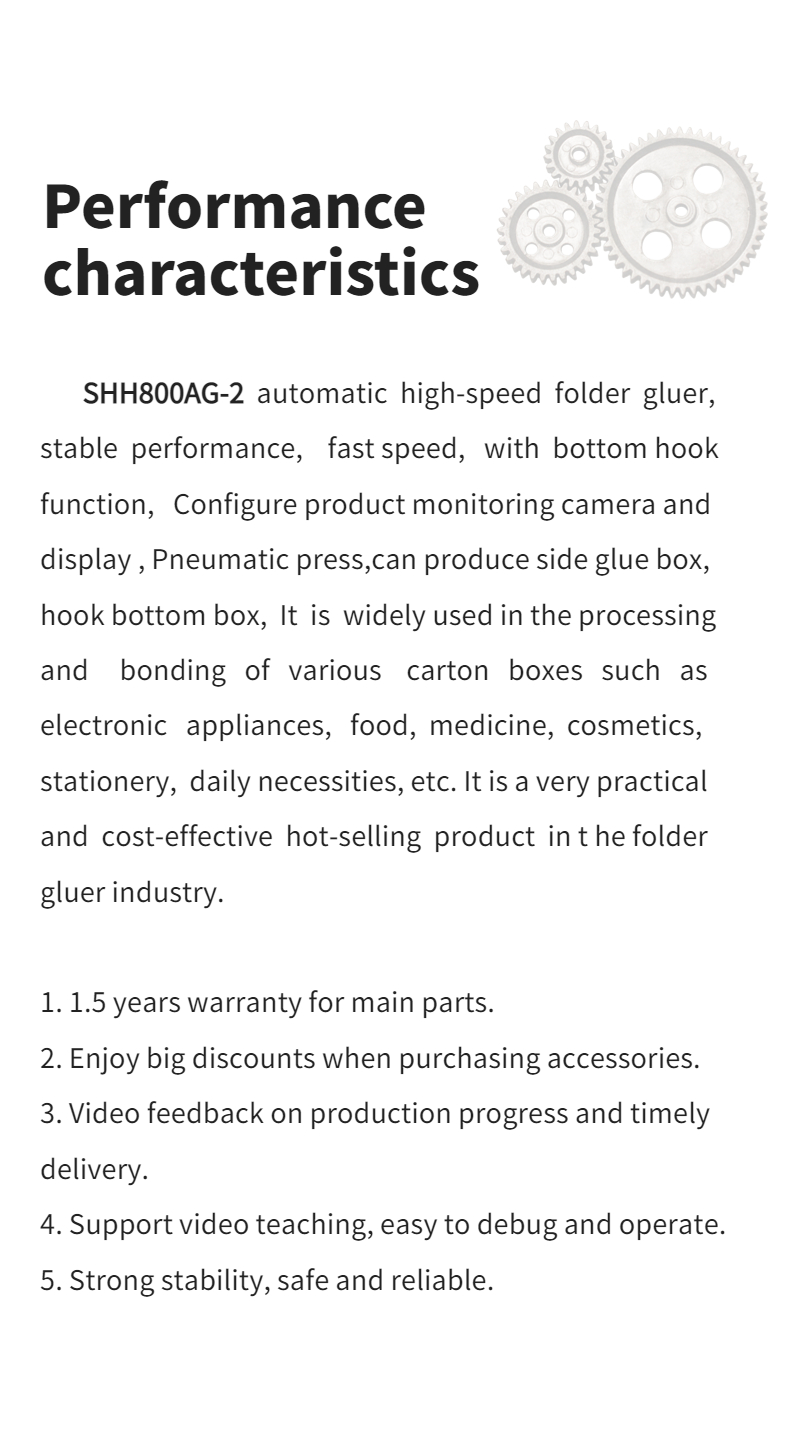 Electric Driven SHH**800AG-2 Mini Lock Bottom Box Gluing Machine with Easy Operation