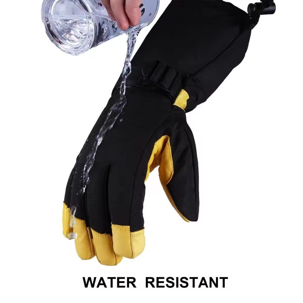 Men And Women Cold Proof Water Proof Wrist Strap Heat Insulated Work Gloves Outdoor Sports The Leather Winter Ski Gloves