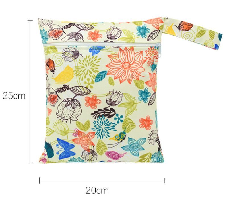20x25cm Organic Cotton Reusable Sanitary Pads Diaper Menstrual Bag Portable Mommy Bag Zipper