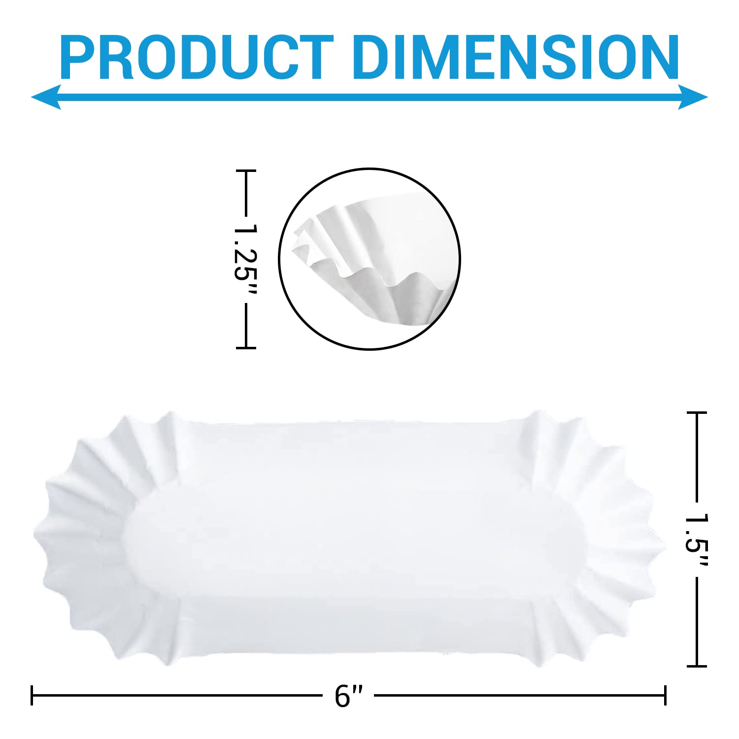 Disposable Package for 6'' Food White Fluted Sandwiches Hamburgers and More in Aseptic Box