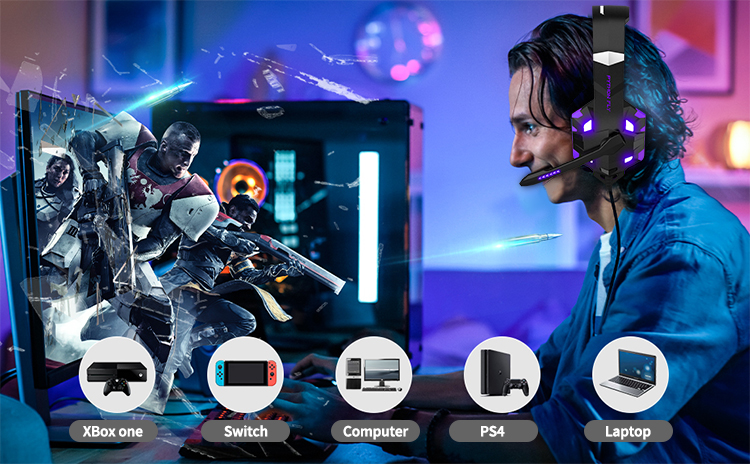 Waterproof 7.1 Noise Cancelling Gaming Headset With Mic For PC PS4 Xbox Free Sample