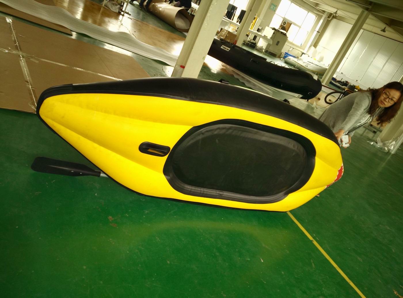 Professional Inflatable Sea Kayak Safe Double Person Kayak With Airmat Floor
