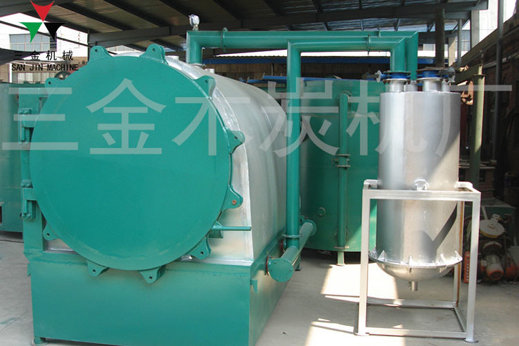Horizontal 10m3 Sawdust Charcoal Carbonization Stove 7T/24h