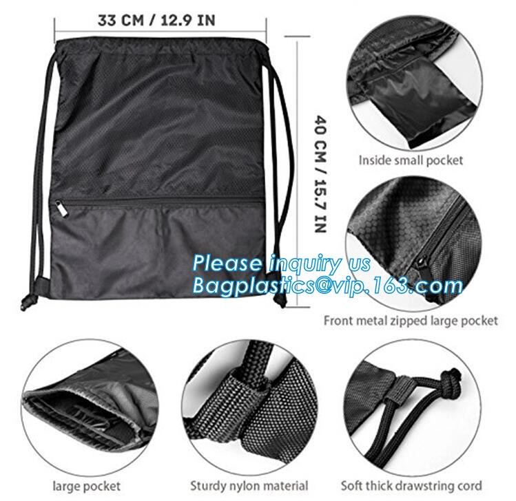 Promotion Custom Eco Friendly Sublimation Polyester Folding Shopping Bag,Promotional Sports Gym Sack Polyester Drawstrin