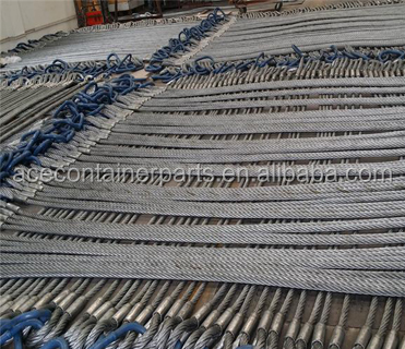 Lifting Eye Type Flat Eye DNV 2.7-1 Standard Stainless Steel Cable Wire Rope Sling 4 or 5 Legs for Offshore Container Orange