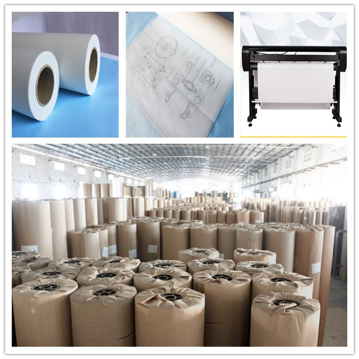 60g - 80g Large Format Plotter Paper Roll For Garment Plotter Machine
