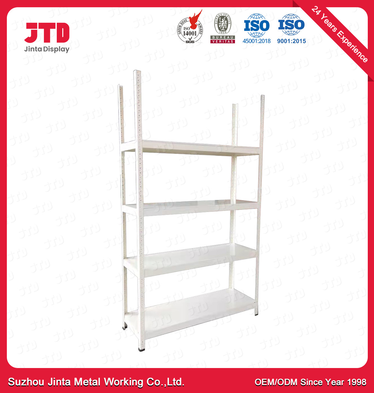 1200mm 450mm Wire Display Shelving ODM 4 Layer Stainless Steel Rack