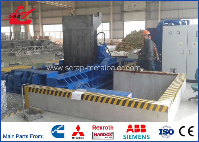 Non Ferrous Scrap Metal Compactor , 3Ton Per Hour Scrap Baling Press Machine