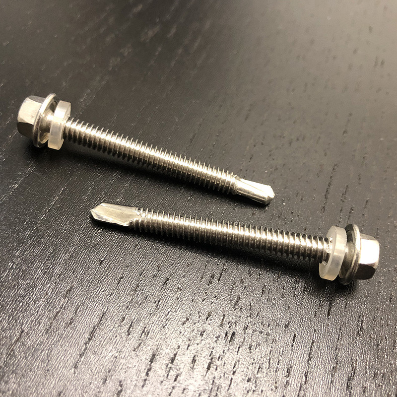 M5.5 X 50mm 410 Stainless Steel Self Drilling Screw Hex Washer Head For Roofing