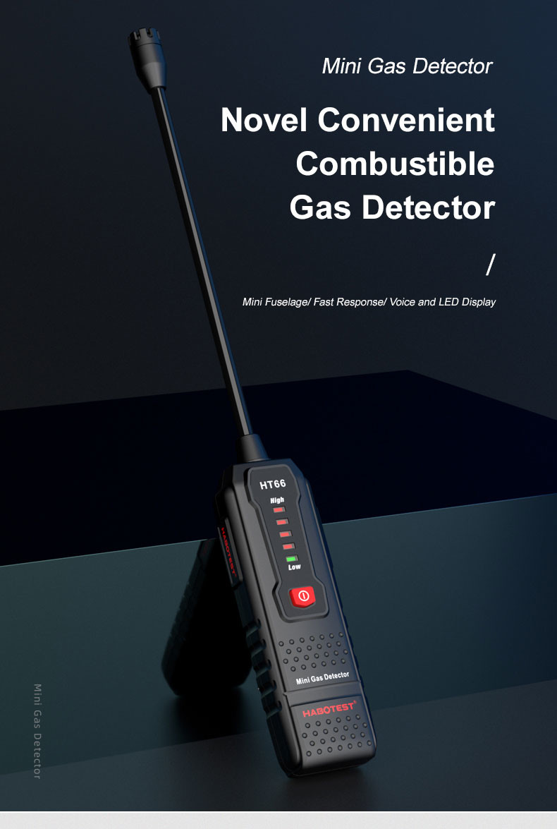 HT66 Gas Leak Detector for Combustible Flammable Natural Methane Gas Visible and Audible Alarm