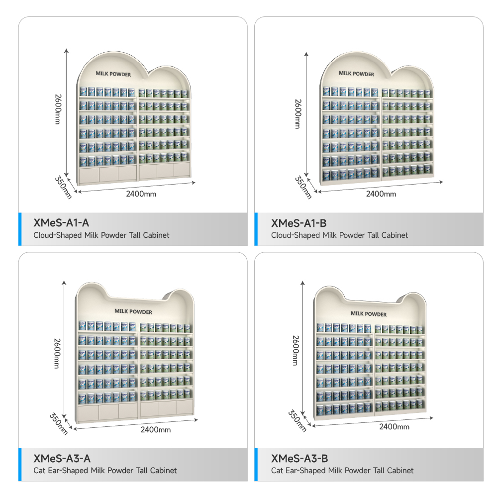 Cloud-Shaped Infant Formula Display Cabinet Single-sided Shelves Durable Display Cabinet and Display Racks For Shops