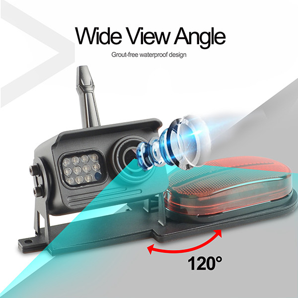 High Brightness Wireless Vehicle Rearview Camera 5 Inch Color Screen IP69K