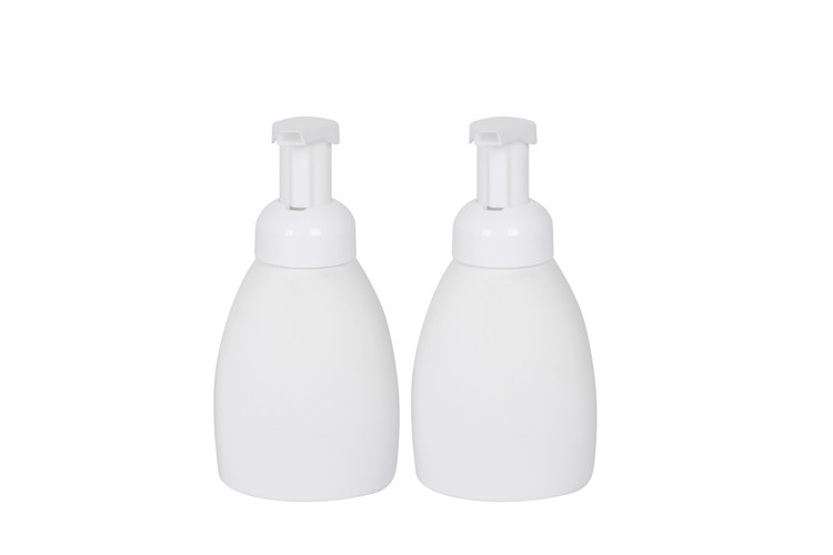 Oval White PET 8.5oz Foam Soap Dispenser Bottles 250ml Capacity