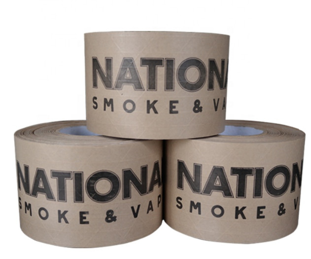 Self Adhesive Gummed Brown Paper Tape Logo Printed Kraft Tape