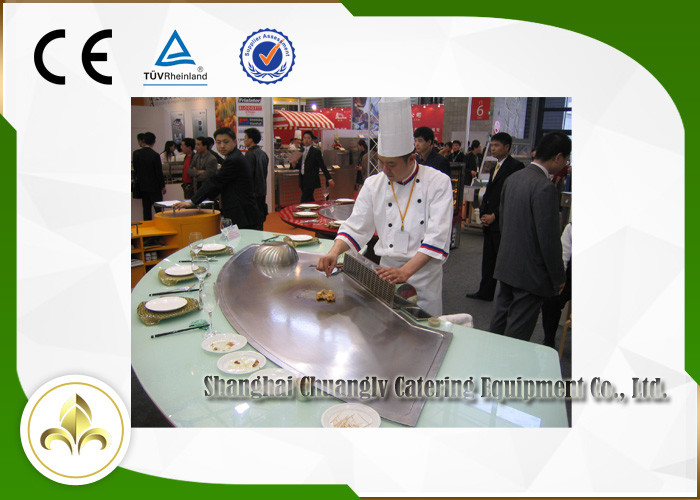 Beef Mutton Gas Teppanyaki Grill , Commercial Griddle Plates For Gas BBQ