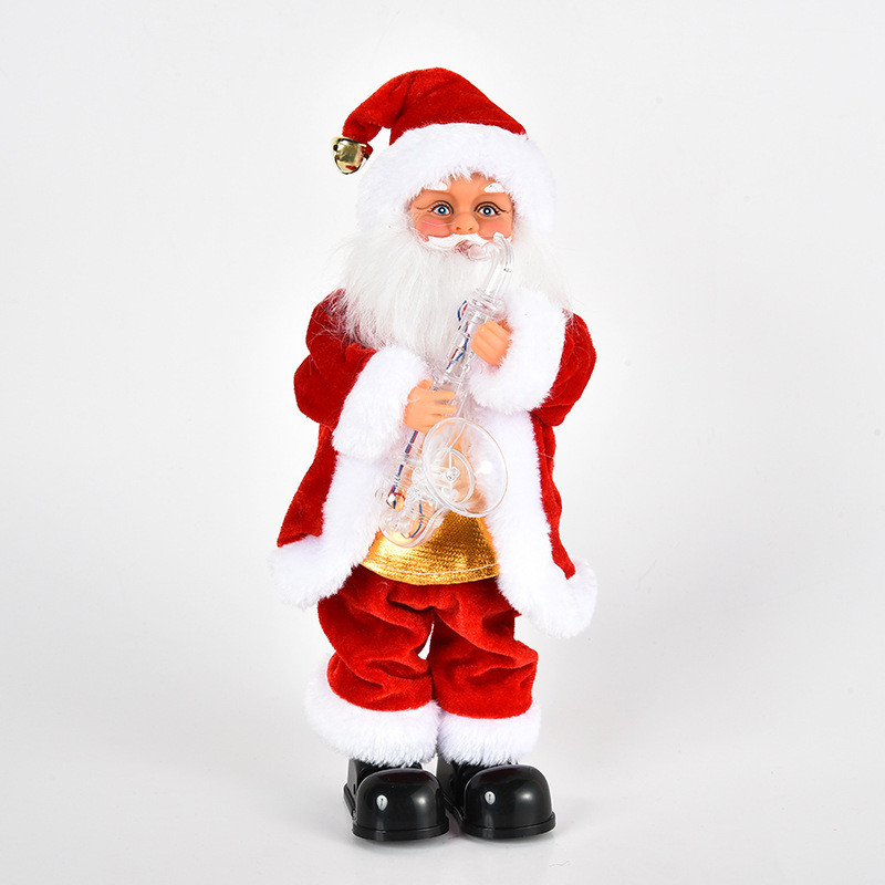 Christmas Electric Santa Claus Plush Toys Holiday Home Decor