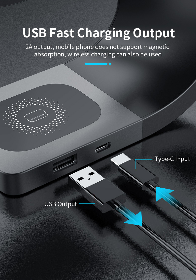 4 In 1 Magnetic Absorption Wireless Charger with 15W Fast Charging and Logo Service