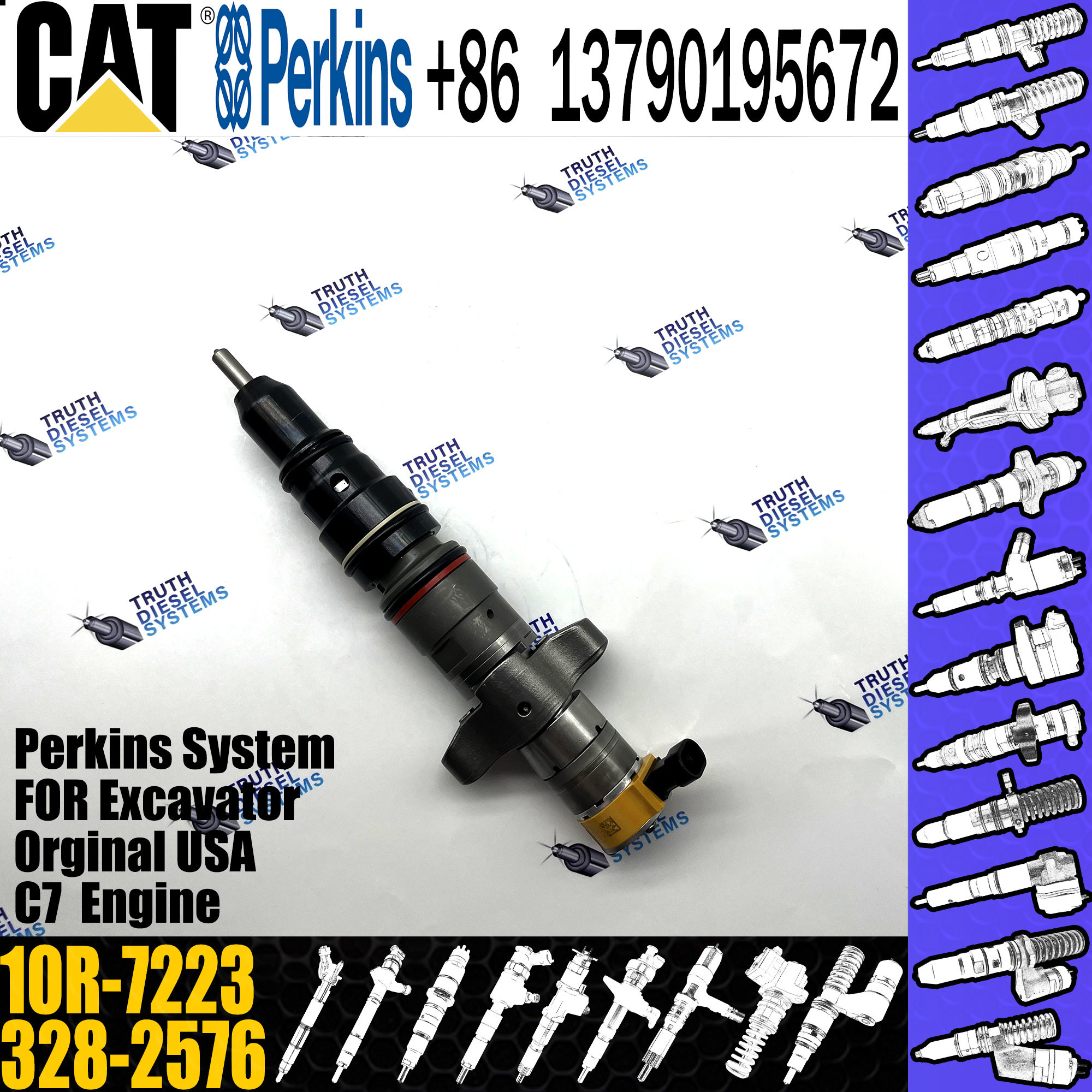 DIGGING genuine Diesel Fuel Injector for Caterpillar C9 Engine 387-9432 328-2576 10R-7223
