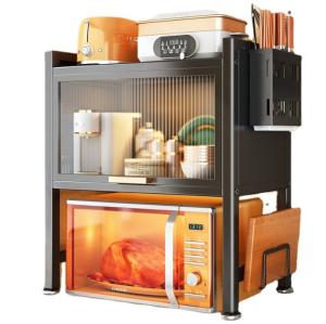 China Retractable Microwave Oven Shelf  For Storing Kitchenware Countertop on sale