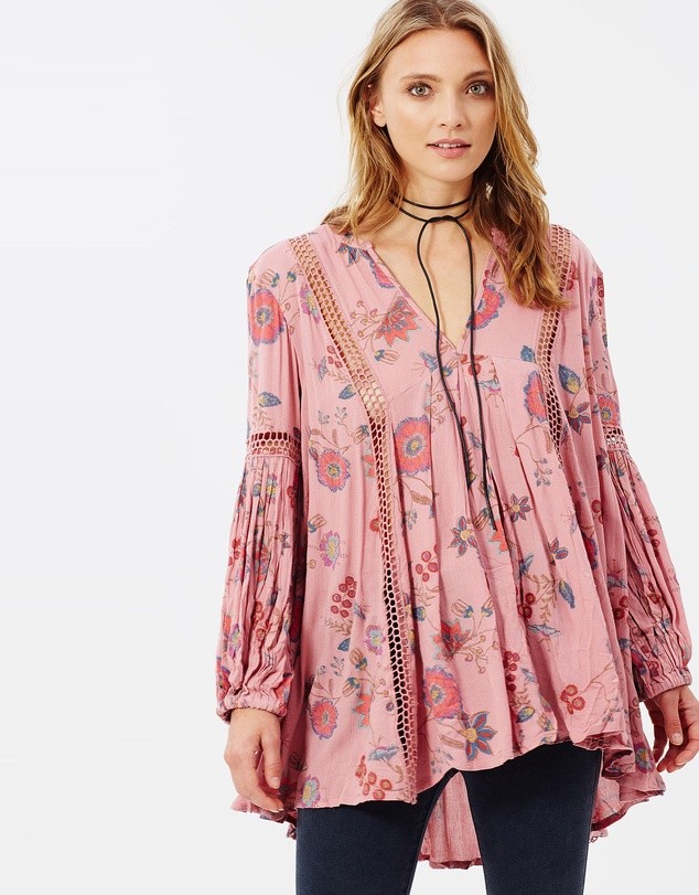Boho Style Women Floral Printed Blouse