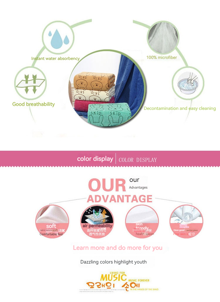 High Water Absorption Woven Microfiber Hand Towel Sets with Custom Size and Color Logo