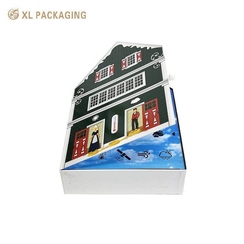 Gift Tree Calendar Box Skin Care Tools Toy Craft Electrons House Shape Gift Advent Calendar Packaging Box