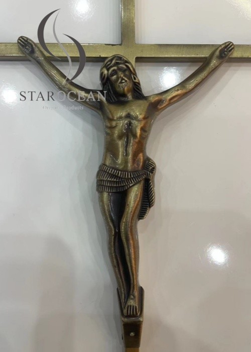 Europe Style Funeral Crucifix Coffin Decoration High Polished Featuring